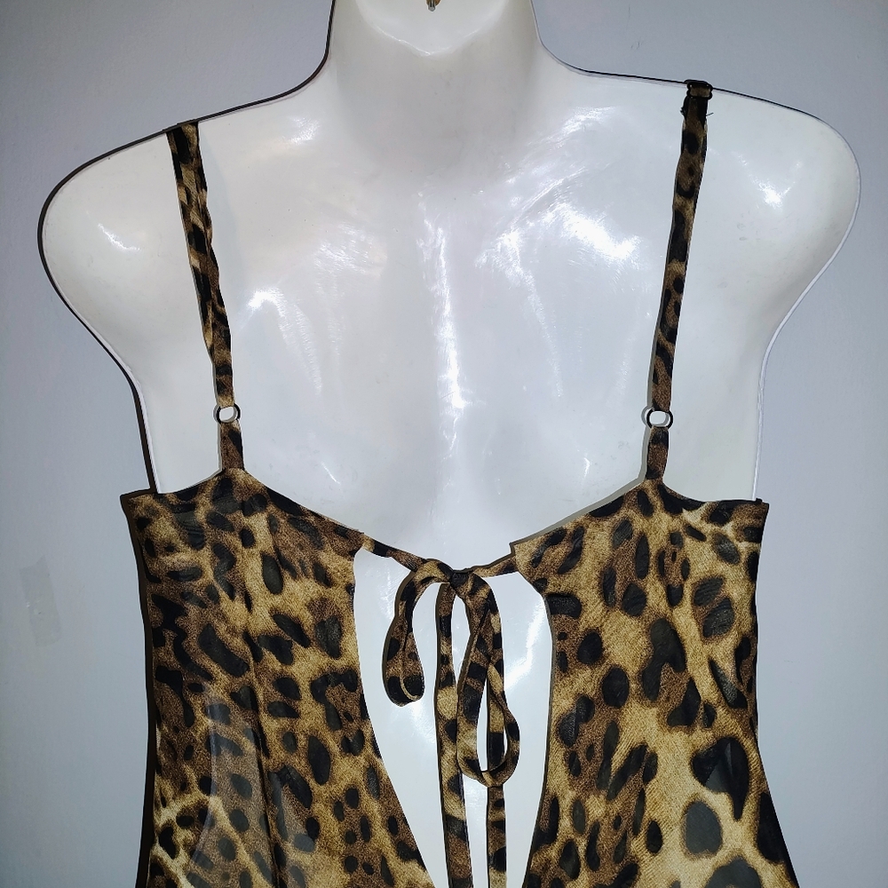 Sheer Leopard Print Maxi Dress - Picture 6 of 10